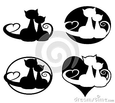 In love cats Vector Illustration
