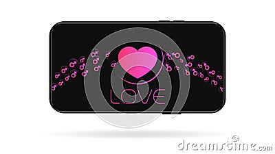 Ultraviolet heart with gender icons background Vector Illustration