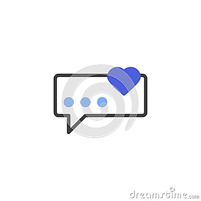 Love chat comment line icon Vector Illustration