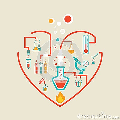 Love chemistry Vector Illustration