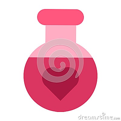 Love chemistry liquid in glass flask icon vector Vector Illustration