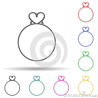 love circle multi color style icon. Simple thin line, outline vector of valentine icons for ui and ux, website or mobile Stock Photo