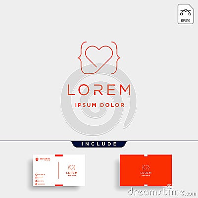 love coding logo design line vector symbol icon Vector Illustration