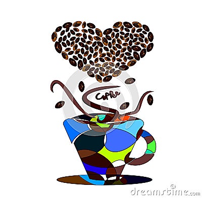 Love of coffee Vector Illustration