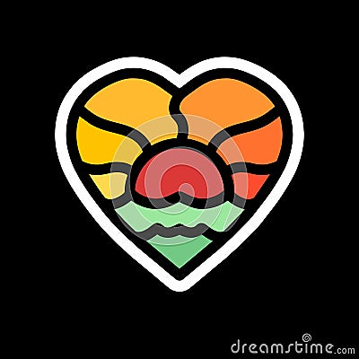 Love Colorful Agriculture Logo Vector Design illustration Emblem Vector Illustration