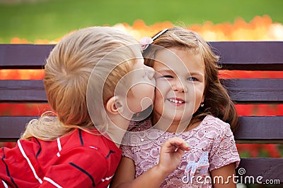 Love concept. Couple of kids loving each other Stock Photo