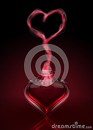 Love Potion And Heart Fumes Stock Photo