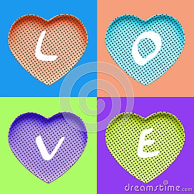 Love concepts ideas with colorful heart on color pastel Stock Photo