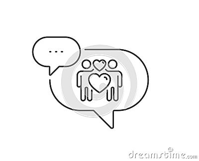 Love couple line icon. Heart lovers sign. Vector Vector Illustration