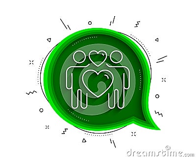 Love couple line icon. Heart lovers sign. Vector Vector Illustration