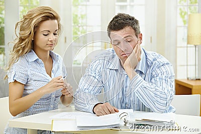 Love couple thinking Stock Photo