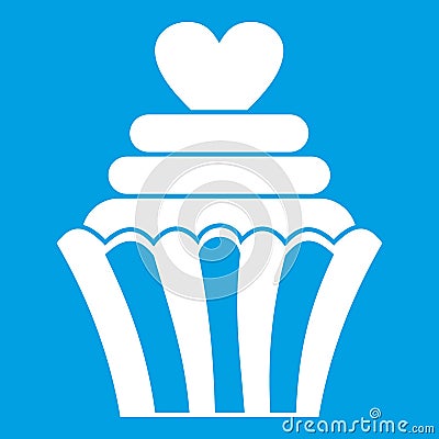 Love cupcake icon white Vector Illustration