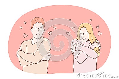 Love, dating, couple togetherness concept Vector Illustration