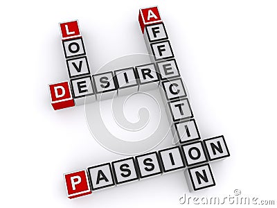 Love desire affection passion on white Stock Photo