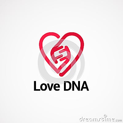 Love DNA logo vector, icon, element, and template for company Vector Illustration