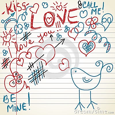 Love doodles Vector Illustration