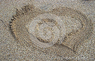 Love In Sea Sand Stock Photo