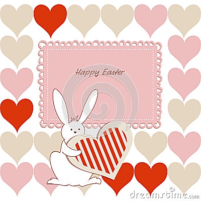 Love Easter card for children Vector Illustration