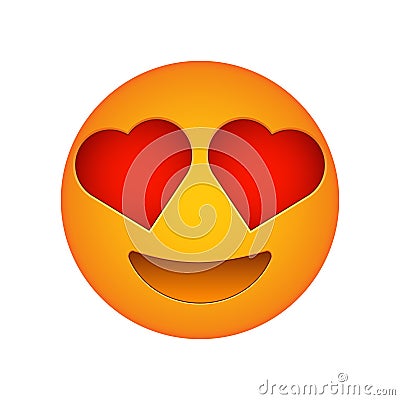 Love emoji face love emotion icon Vector Illustration