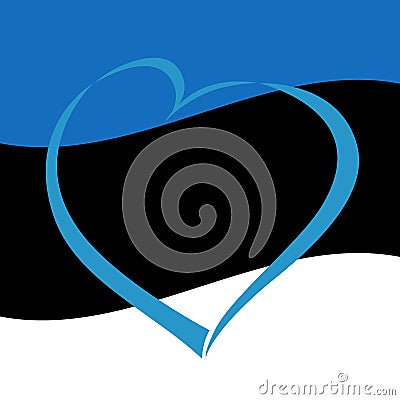 Love Estonia heart greeting card Vector Illustration