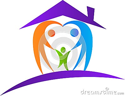 Love family home Vector Illustration