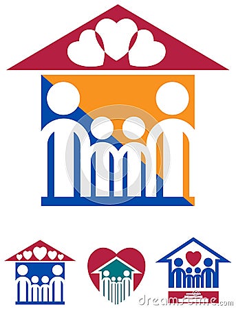 Love family house Vector Illustration