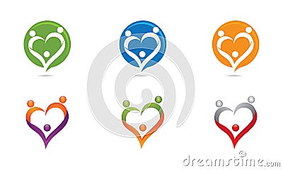 Love Family Logo Vector Illustration