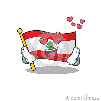 In love flag lebanon stored in cartoon drawer Vector Illustration