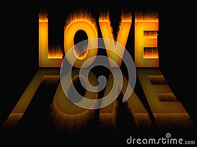Love Flames fire background texture Stock Photo