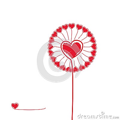 Love Flower. Vector Illustration