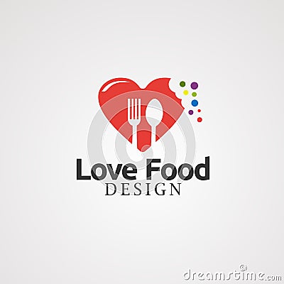 Love food with digital touch concept, icon, element, and template for company Vector Illustration