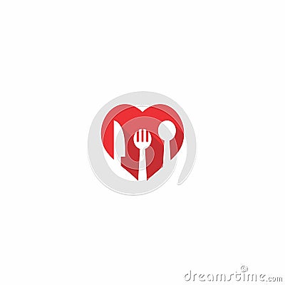 Love Food Icon Simple. Restaurant Icon Vector Illustration