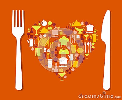 Love food illustration Vector Illustration