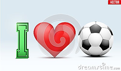 Love football inscription. Vector Illustration