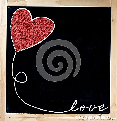 Love Frame on Blackboard Stock Photo