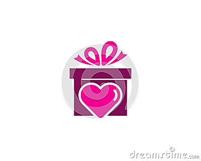 Love Gift Icon Logo Design Element Vector Illustration