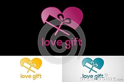 Love gift logo Stock Photo