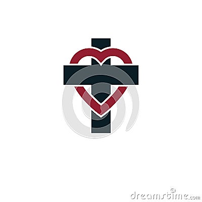 Love of God creative symbol design combined with Christia Vector Illustration