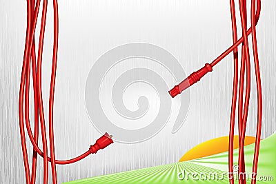 Love goes on wires Vector Illustration