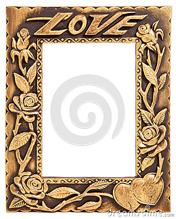 Love gold frame Stock Photo