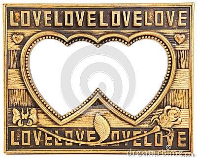 Love gold frame Stock Photo