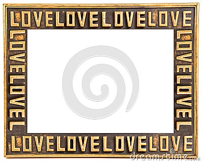 Love gold frame Stock Photo