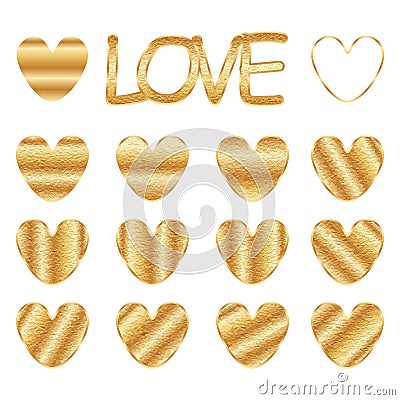 Love golden stain set Vector Illustration