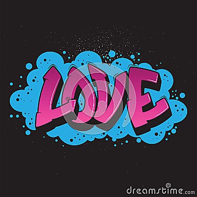 Love graffiti style graphic Vector Illustration