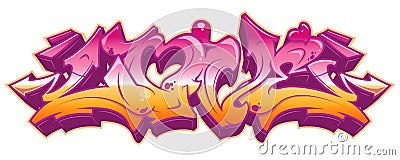 Love in graffiti style isolated on white Vector Illustration