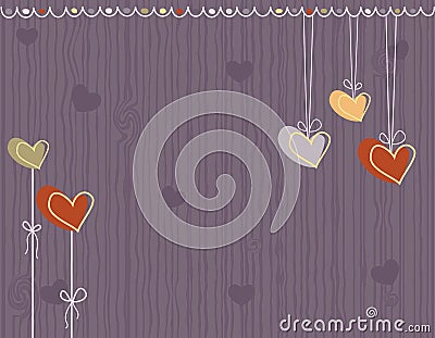 Love greeting card with hearts Vector Illustration