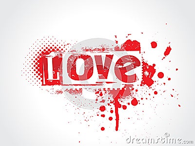 Love Grunge Text Stock Photo