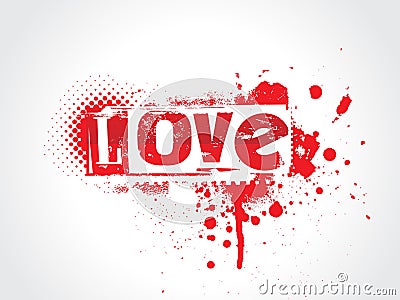 Love Grunge Text Vector Illustration