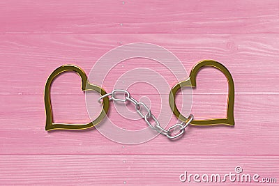 Love handcuffs Stock Photo