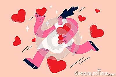 Love, happiness and positive emotions concept. Vector Illustration